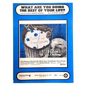 Vintage What Are You Doing The Rest Of Your Life Sheet Music 1969 Happy Ending